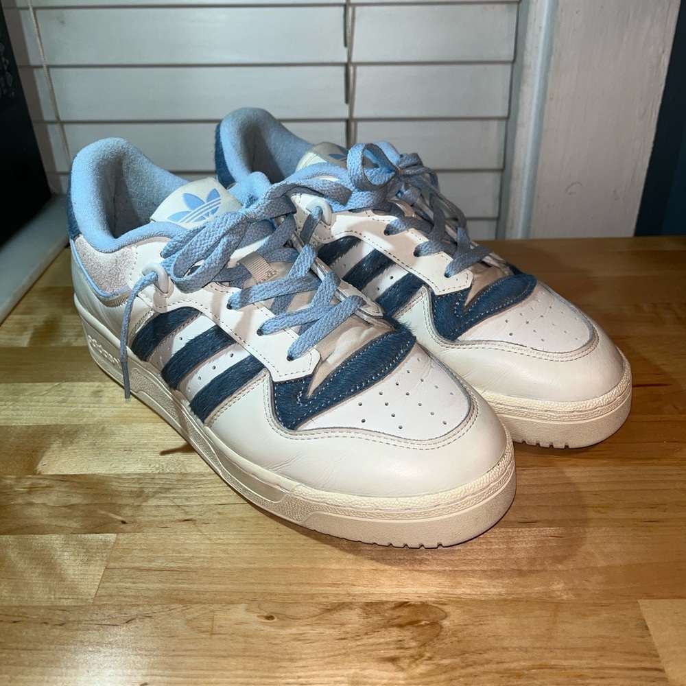 Adidas Cream and Navy Sneakers